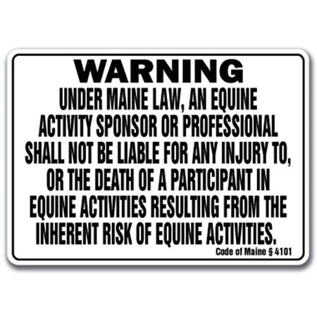 Signmission 14 in Height, 10 in Width, Plastic, 10" x 14", WS-Maine Equine WS-Maine Equine